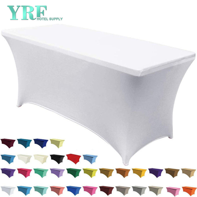 Cubierta de mesa de elastano elástico alargado blanco 6 pies / 72 "L x 30 " W x 30 "H Poliéster para hotel