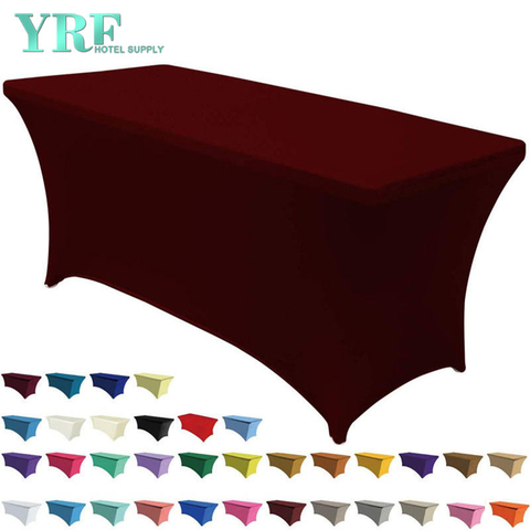 Cubierta de mesa de elastano elástico rectangular Chocolate 6 pies / 72 "L x 30 " W x 30 "H Poliéster para mesas plegables