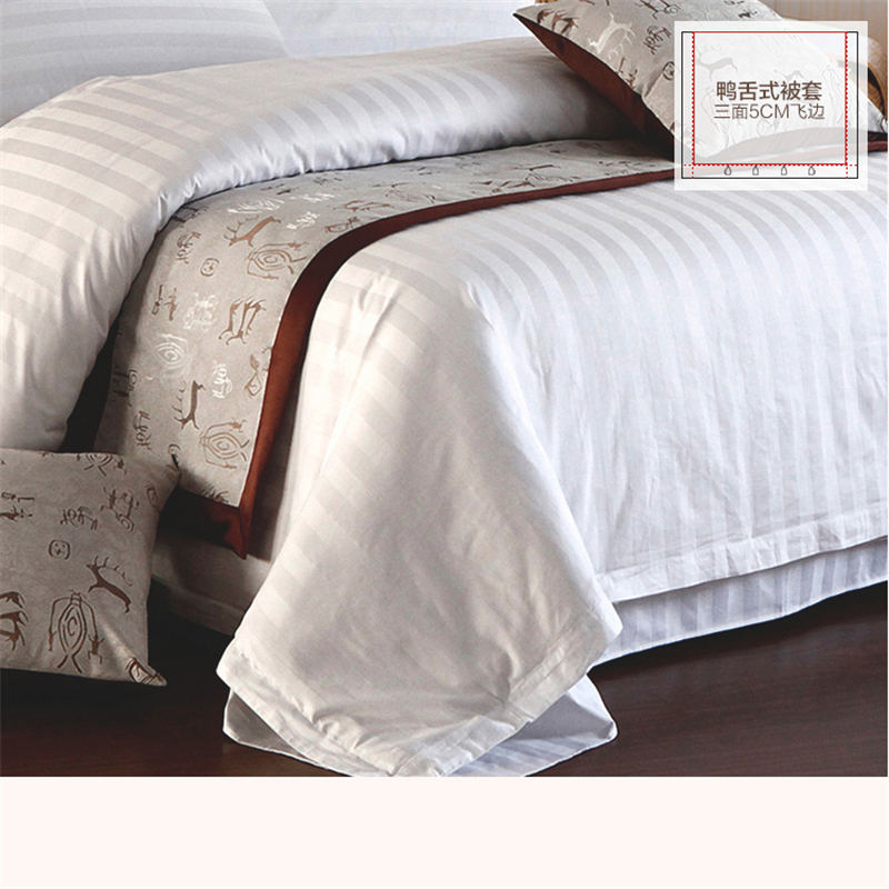 Ropa de cama suave blanca de lujo de la calidad 4PCS del hotel del polialgodón para el apartamento