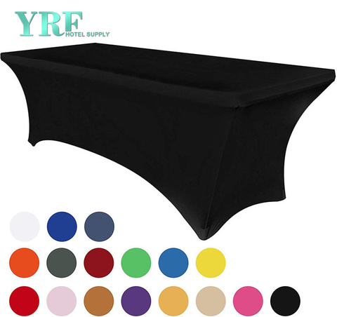Cubiertas de mesa alargadas de elastano, negro, 6 pies / 72 "L x 30 " W x 30 "H Poliéster para mesas plegables