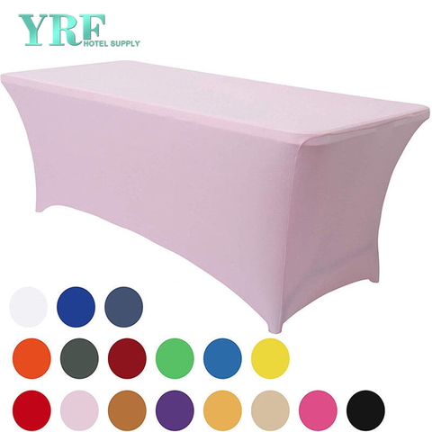 Cubierta de mesa de licra elástica oblonga rosa claro 6 pies / 72 "L x 30 " W x 30 "H Poliéster para mesas plegables