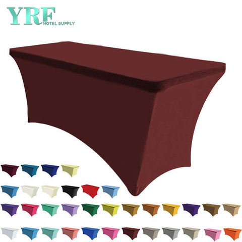 Cubierta de mesa de elastano elástico alargado Marrón brillante 6 pies / 72 "L x 30 " W x 30 "H Poliéster para mesas plegables