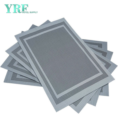 Manteles individuales grises plateados resistentes al calor de tablero duro para bodas cuadrados