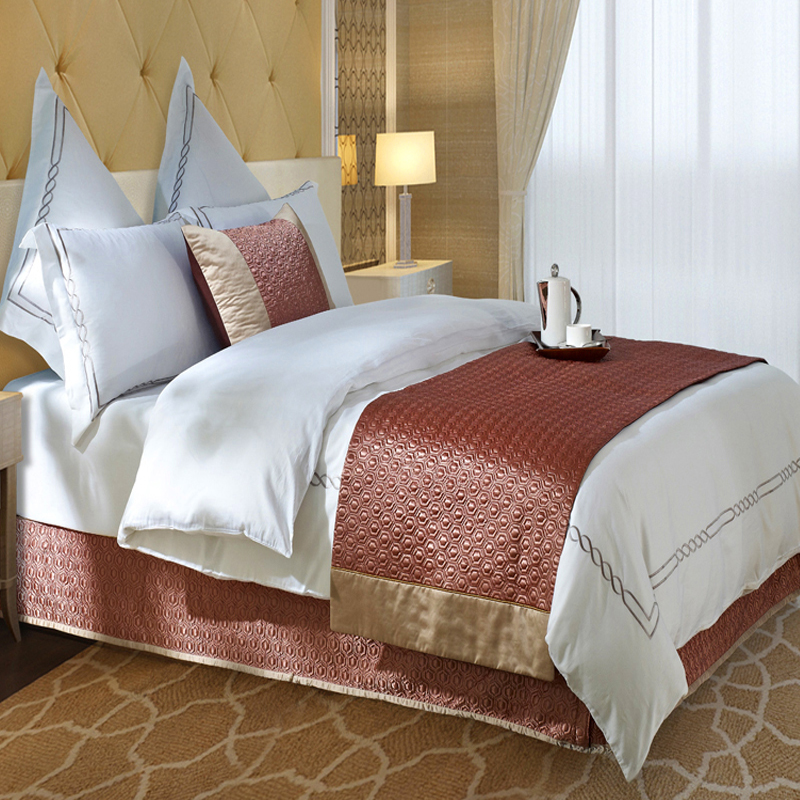 Juegos de cama de lino de tela de algodón de 1000 hilos de la mejor calidad, tamaño único liso