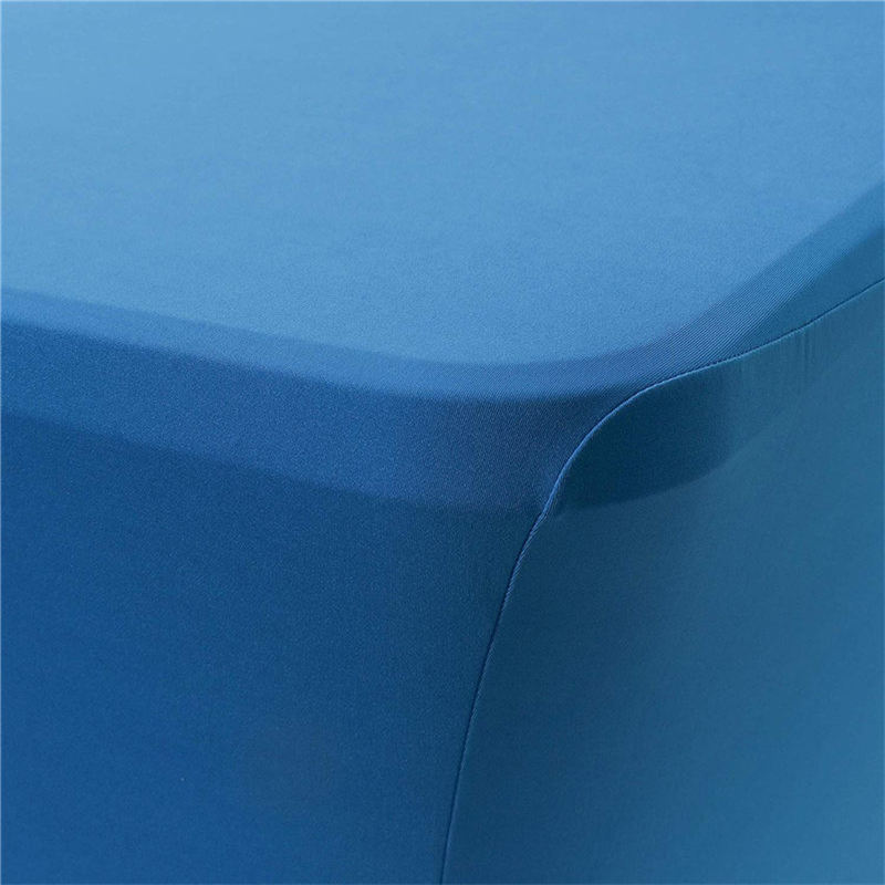 Cubierta de mesa de elastano elástico rectangular azul claro 4 pies / 48 "LX 24 " WX 30 "H Poliéster para hotel