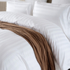 Sábanas de algodón de lino 400 hilos Hotel Double White