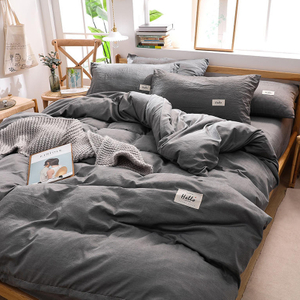 Sábanas de algodón de alta calidad gris oscuro para dormitorio de venta caliente