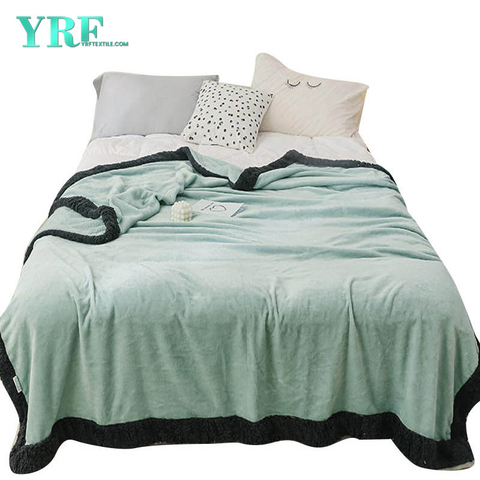 Ropa de cama tamaño queen manta verde claro y negro poliéster mullido cálido