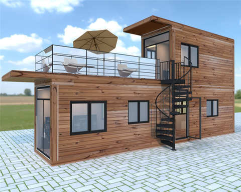 Venta caliente de madera carbonizada en expansión con cuarto de baño Container Inn
