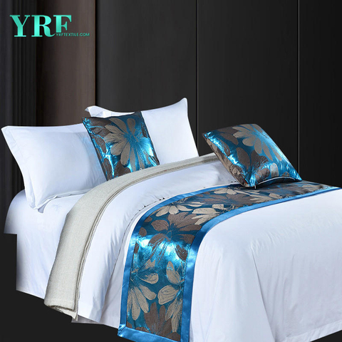 Cama de hotel de alta gama 1.8m Banderas de cama decoradas sedosas teñidas en hilo de moda
